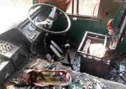যশোরে দাঁড়িয়ে থাকা বাসে দুর্বৃত্তদের আগুন